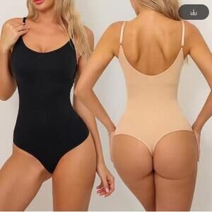 New - Women Full Body High Elastic Shapewear Bodysuit Thong Shaper - Large
